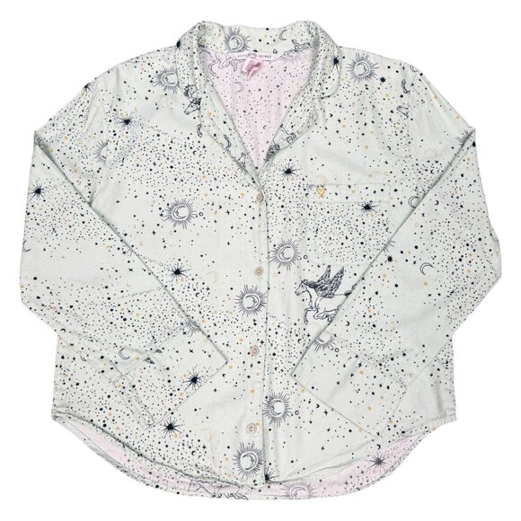 Women's VICTORIA'S SECRET Dreamer Mint Celestial Flannel Pajama Set- Size XS - Picture 3 of 14